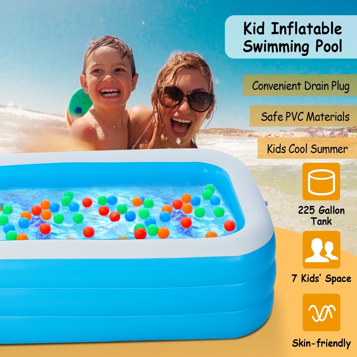 Pop-Up Pool for Extra Fun Quick! GBruno Inflatable Swimming Pools
