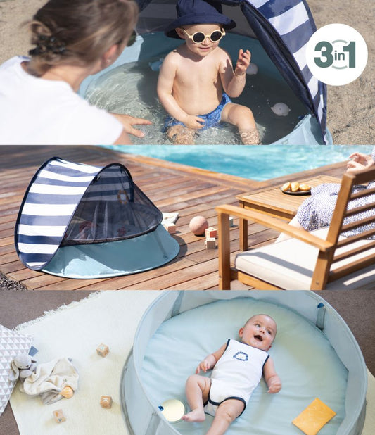 Fun Without the Sun! - Aquani Anti-UV Baby Beach Tent & Paddling Pool