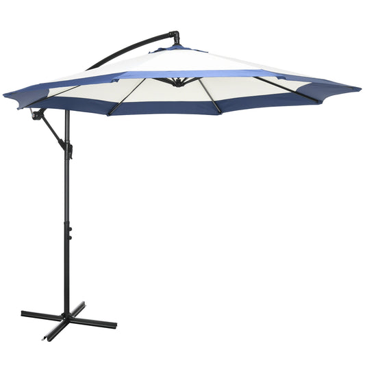 Outsunny 10FT Cantilever Umbrella with Crank and Cross Base