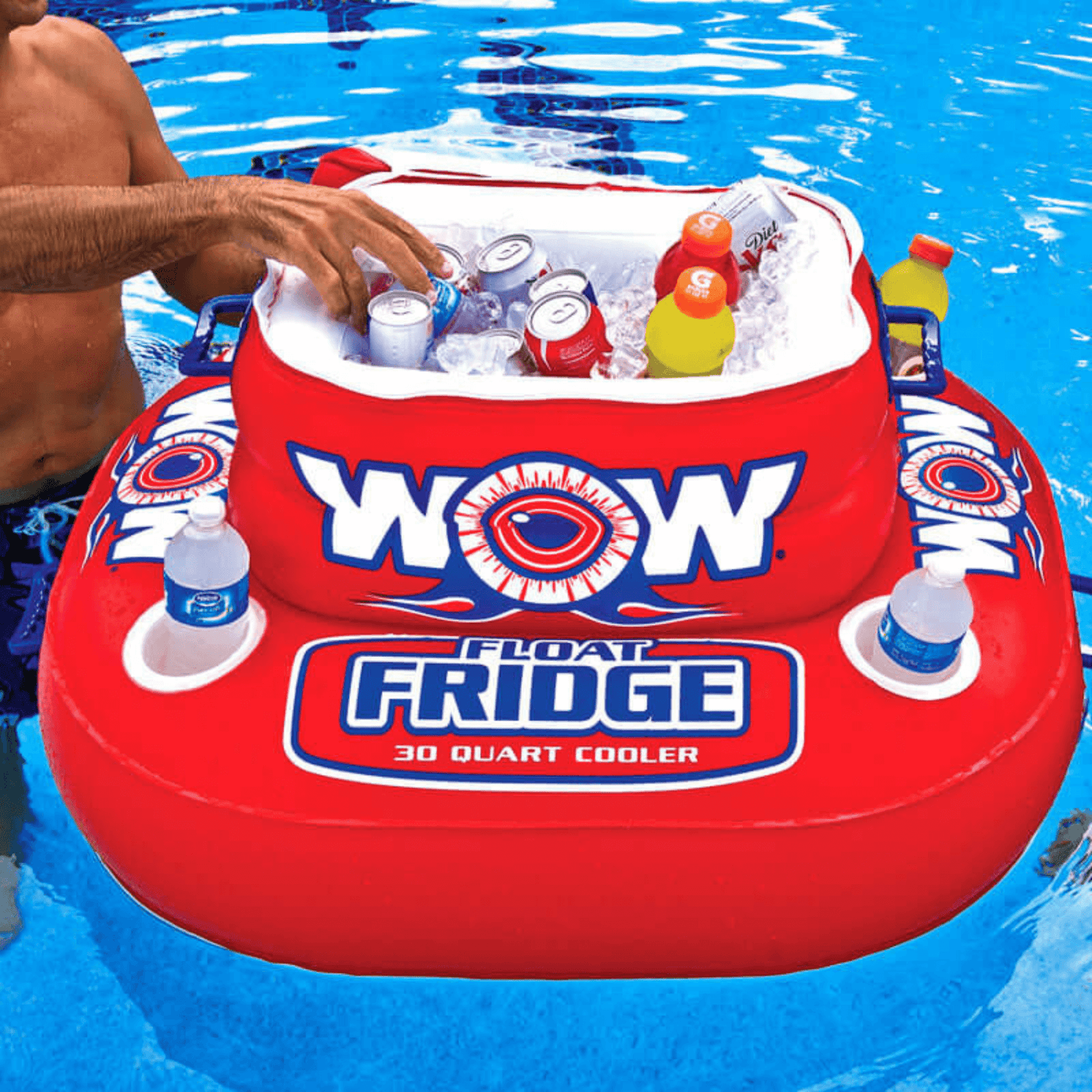 WOW Watersports Floating Fridge and Cooler For Beverages By The Pool
