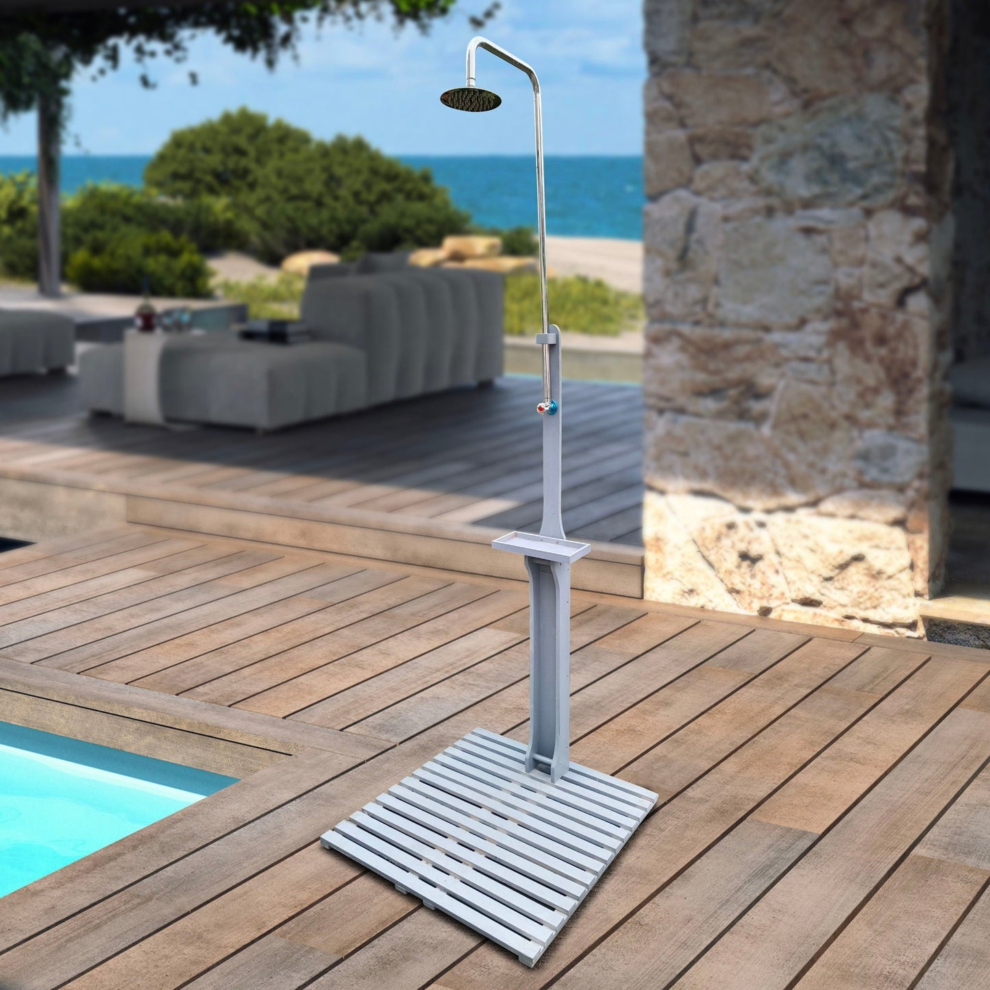 Outdoor Garden Pool Shower With Chassis Board For Patio