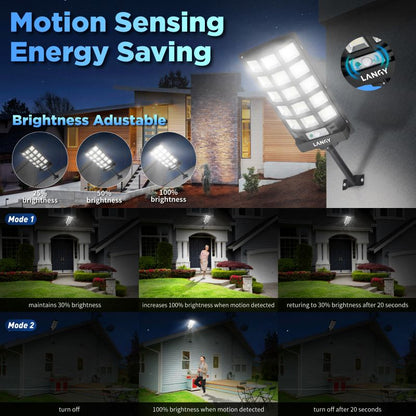 60W | 90W Solar Outdoor Dusk to Dawn Lights with Remote Control