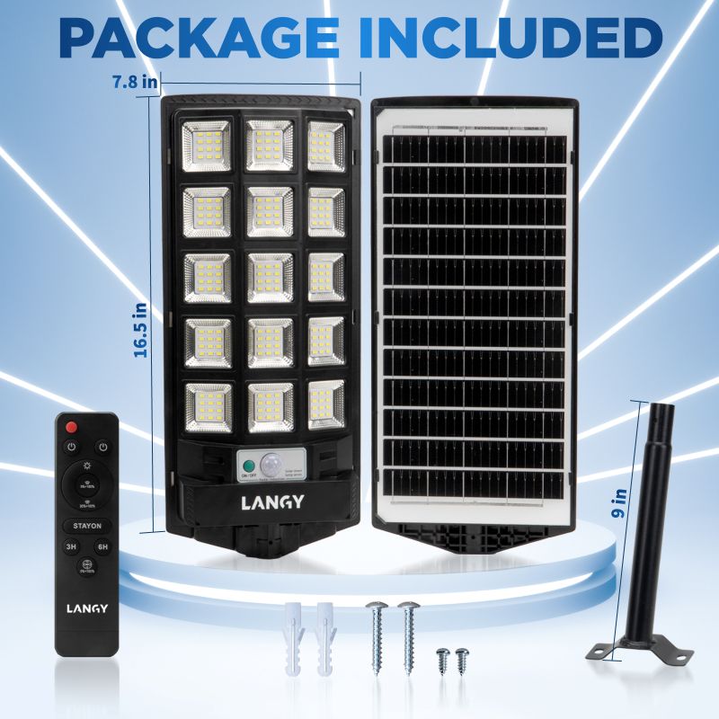 60W | 90W Solar Outdoor Dusk to Dawn Lights with Remote Control