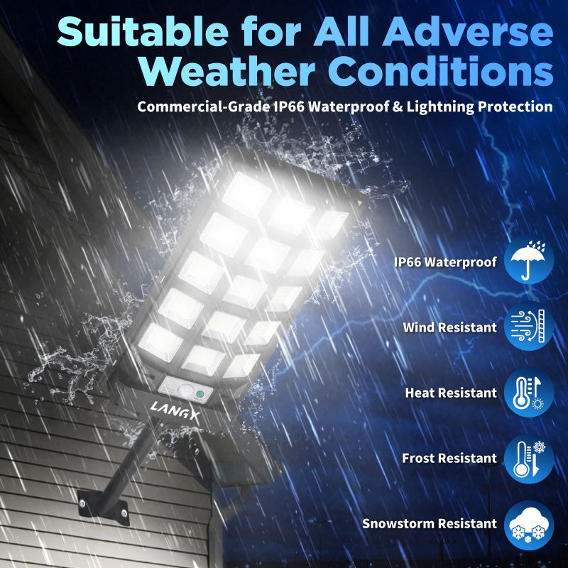 60W | 90W Solar Outdoor Dusk to Dawn Lights with Remote Control