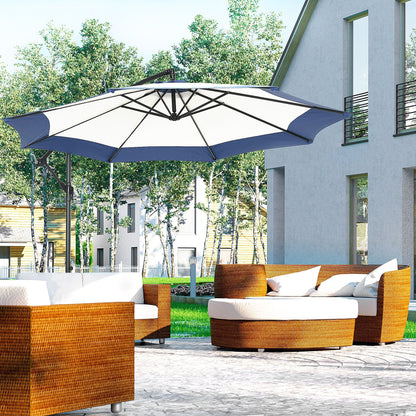 Outsunny 10FT Cantilever Umbrella with Crank and Cross Base