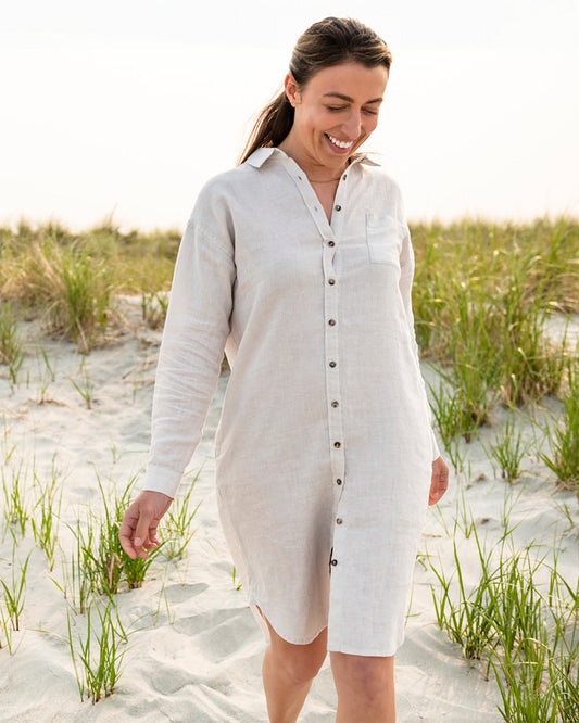 Coastal Linen Shirt Dress