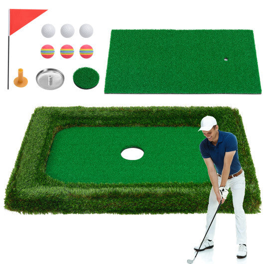 37.5 x 25.5 Inch Floating Golf Green for Pool Chipping Green Mat