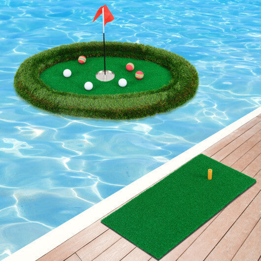 Floating Golf Green Oval Floating Chipping for Pool