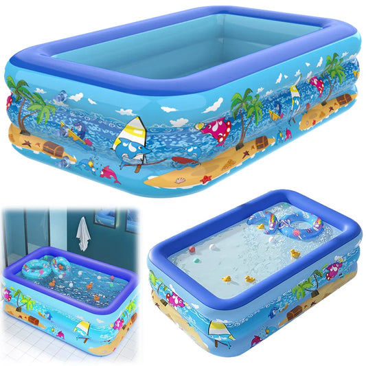 Inflatable Cartoon Baby Swimming Pool for Safe Indoor & Outdoor Play