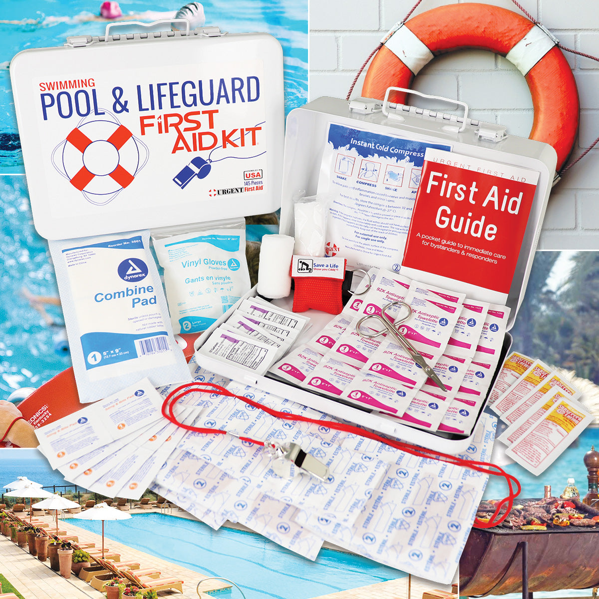 Swimming Pool & Lifeguard First Aid Kit - Metal  | Jordan Pool Works