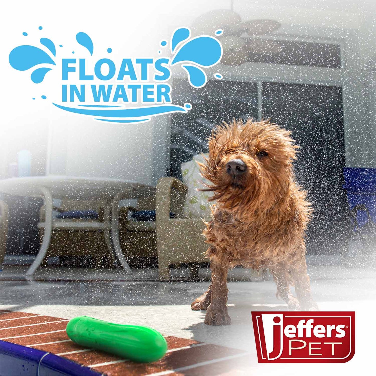 Jeffers Floating Natural Rubber Dog Chew Toy with Vanilla Scent for Dental Health and Water Play