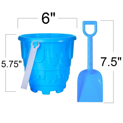 ArtCreativity 6" Sand Castle Buckets & Shovels Set 12 Pails 12 Shovels