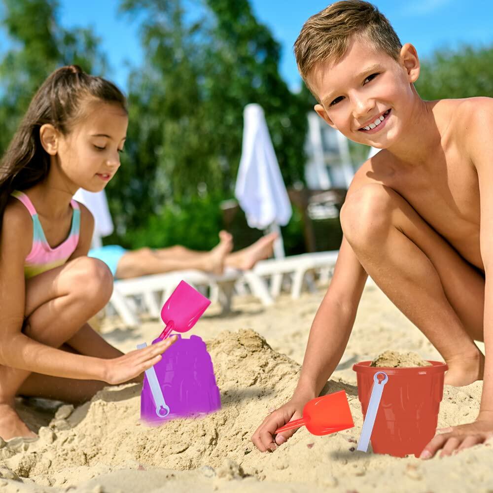 ArtCreativity 6" Sand Castle Buckets & Shovels Set 12 Pails 12 Shovels
