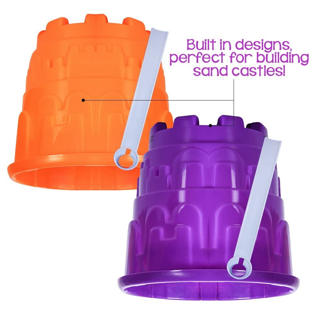 ArtCreativity 6" Sand Castle Buckets & Shovels Set 12 Pails 12 Shovels